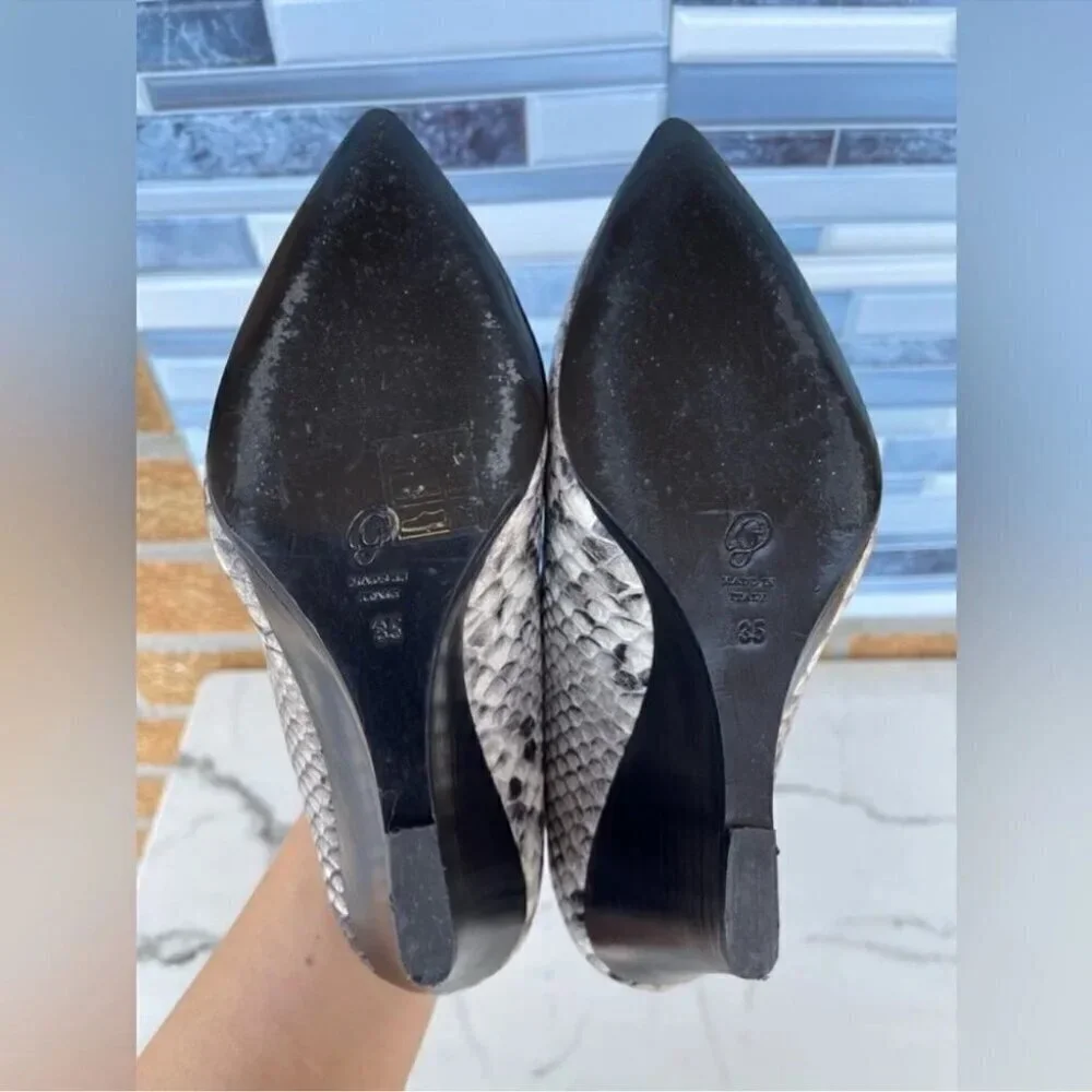 M.Gemi Snakeskin Print Wedge Heels 35/5